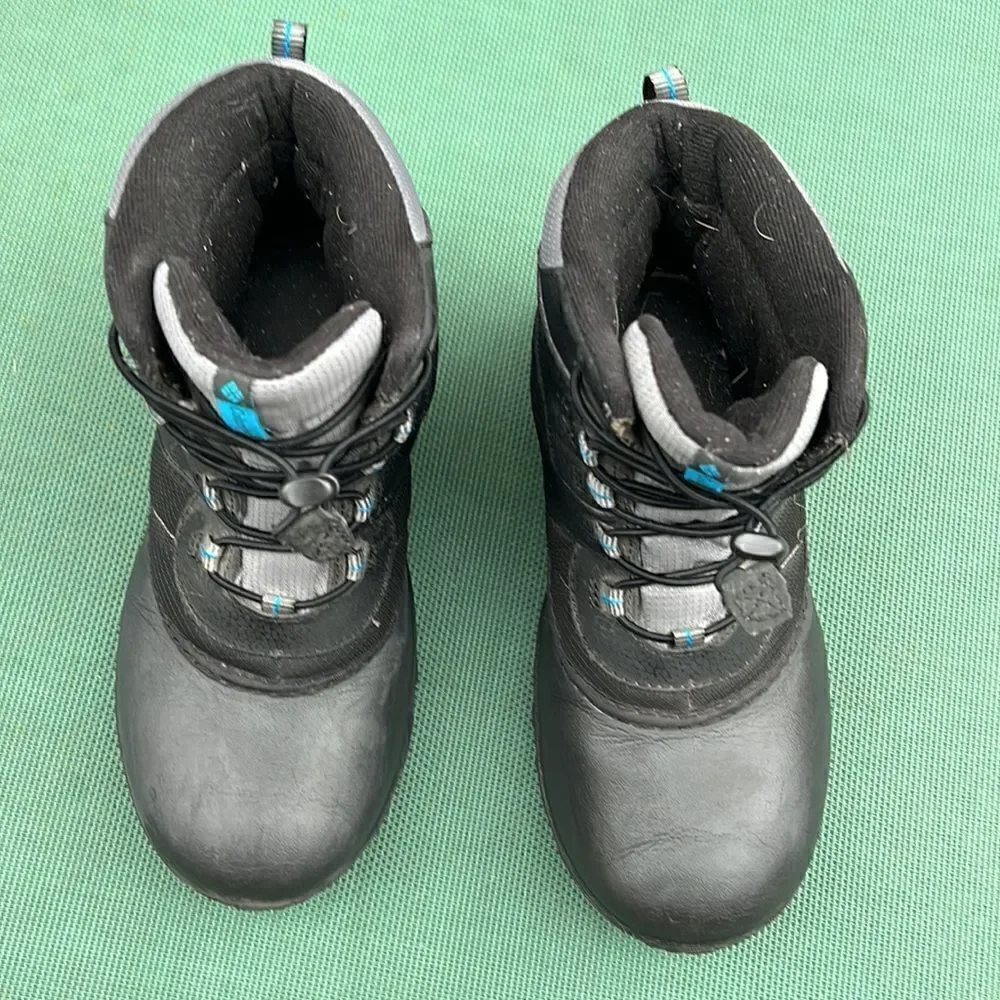 Columbia Techlite Waterproof Winter Boots‎ Youth Black Grey Blue BY1328-010  5